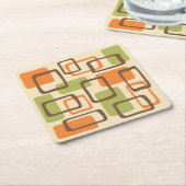 Retro Mitte Jahrhundert Modernes Abstraktes Muster Rechteckiger Pappuntersetzer (angewinkelt)