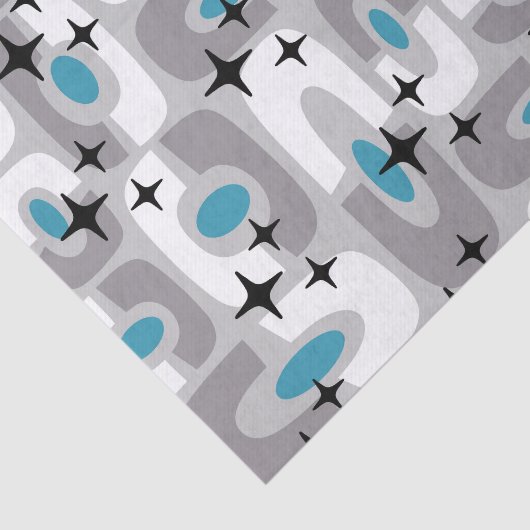 Retro Mitte Jahrhundert Modernes Abstraktes Muster Seidenpapier (Ausschnitt)