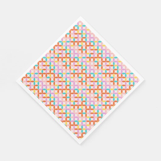 Retro Mitte Jahrhundert Modernes Abstraktes Muster Serviette (Ecke)