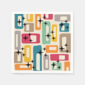 Retro Mitte Jahrhundert Modernes Abstraktes Muster Serviette (Vorderseite)