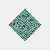Retro Mitte Jahrhundert Modernes Abstraktes Muster Serviette (Ecke)