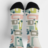 Retro Mitte Jahrhundert Modernes Abstraktes Muster Socken (Oben)