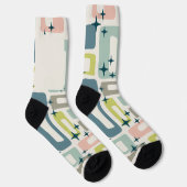 Retro Mitte Jahrhundert Modernes Abstraktes Muster Socken (Rechts)