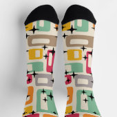 Retro Mitte Jahrhundert Modernes Abstraktes Muster Socken (Oben)