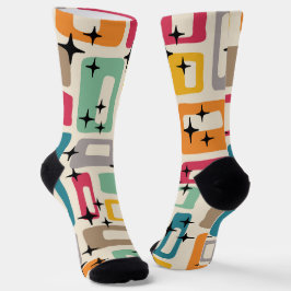 Retro Mitte Jahrhundert Modernes Abstraktes Muster Socken