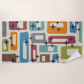 Retro Mitte Jahrhundert Modernes Abstraktes Muster Strandtuch (Vorderseite)