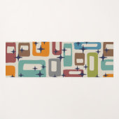 Retro Mitte Jahrhundert Modernes Abstraktes Muster Yogamatte (Vorderseite (Horizontal))