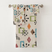 Retro Mitte Jahrhundert Modernes Atomisches Abstra Badhandtuch Set (Insitu)