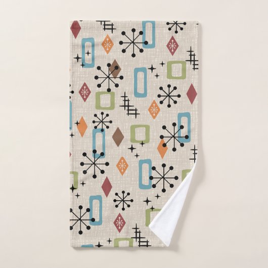 Retro Mitte Jahrhundert Modernes Atomisches Abstra Badhandtuch Set (Handtuch)