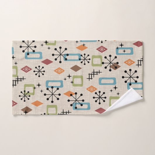 Retro Mitte Jahrhundert Modernes Atomisches Abstra Badhandtuch Set (Handtuch)