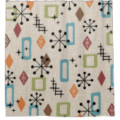 Retro Mitte Jahrhundert Modernes Atomisches Abstra Duschvorhang (Vorderseite)