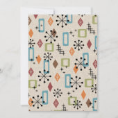 Retro Mitte Jahrhundert Modernes Atomisches Abstra Einladung (Vorderseite)