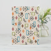 Retro Mitte Jahrhundert Modernes Atomisches Abstra Einladung (Stehend Vorderseite)