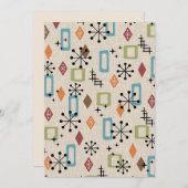 Retro Mitte Jahrhundert Modernes Atomisches Abstra Einladung (Vorne/Hinten)