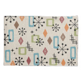 Retro Mitte Jahrhundert Modernes Atomisches Abstra Kissenbezug (Rückseite-Links)