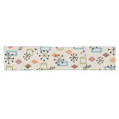 Retro Mitte Jahrhundert Modernes Atomisches Abstra Kurzer Tischläufer (Horizontal)