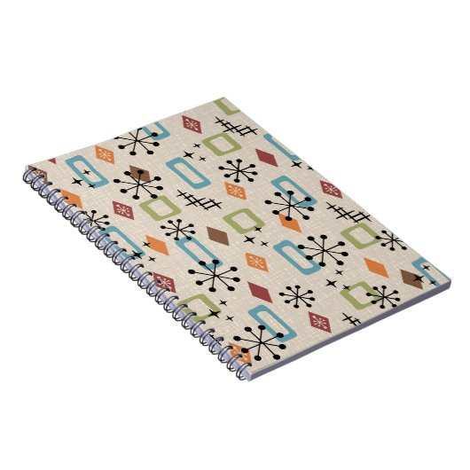 Retro Mitte Jahrhundert Modernes Atomisches Abstra Notizblock (Rechte Seite)