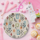 Retro Mitte Jahrhundert Modernes Atomisches Abstra Pappteller (Party)