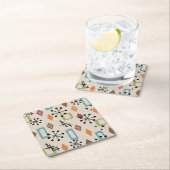 Retro Mitte Jahrhundert Modernes Atomisches Abstra Rechteckiger Pappuntersetzer (Vor Ort)