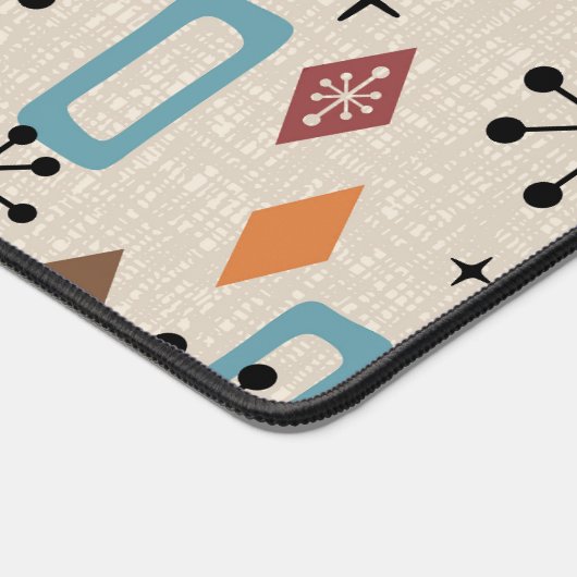 Retro Mitte Jahrhundert Modernes Atomisches Abstra Schreibtischunterlage (Ecke)