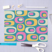 Retro Mitte Jahrhundert Modernes Atommuster Seidenpapier (Handwerk)