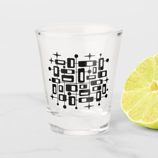 Retro Mitte Jahrhundert Modernes Atomprogramm Abst Schnapsglas (Vorderseite)