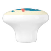 Retro Mitte Jahrhundert Modernes Atomzeitalter Abs Keramikknauf (Seitenansicht)