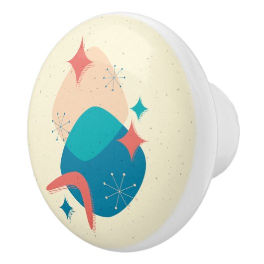 Retro Mitte Jahrhundert Modernes Atomzeitalter Abs Keramikknauf (Rechts)