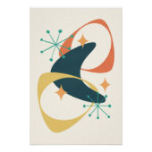 Retro Mitte Jahrhundert Modernes Atomzeitalter Abs Poster (Vorderseite)