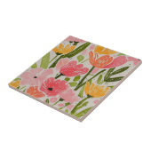 Retro Mitte Jahrhundert Modernes Blumendesign Fliese (Seite)