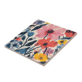 Retro Mitte Jahrhundert Modernes Blumendesign Fliese (Seite)