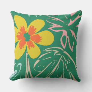 Retro Mitte Jahrhundert Modernes Blumendesign Kissen