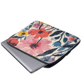 Retro Mitte Jahrhundert Modernes Blumendesign Laptopschutzhülle (Vorne Knopf)