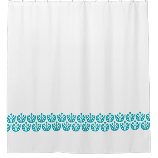 Retro Mitte Jahrhundert Modernes Blumenmuster Duschvorhang (Vorderseite)