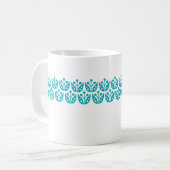 Retro Mitte Jahrhundert Modernes Blumenmuster Kaffeetasse (Vorderseite Links)