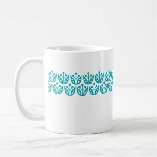 Retro Mitte Jahrhundert Modernes Blumenmuster Kaffeetasse (Links)