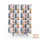 Retro Mitte Jahrhundert Modernes botanisches Abstr Duschvorhang