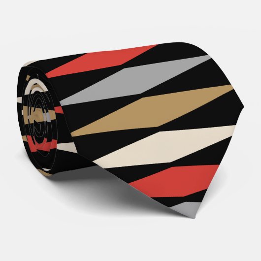 Retro Mitte Jahrhundert Modernes Diamantmuster Krawatte (Gerollt)