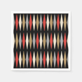 Retro Mitte Jahrhundert Modernes Diamantmuster Serviette