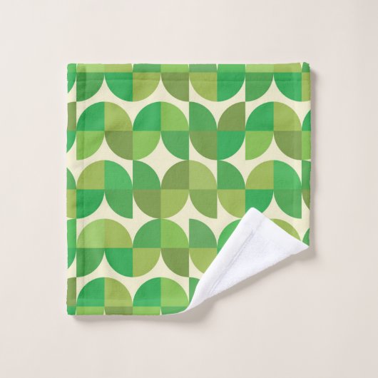 Retro Mitte Jahrhundert Modernes geometrisches Mus Badhandtuch Set (Waschlappen)