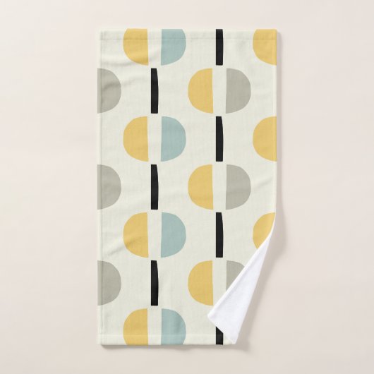 Retro Mitte Jahrhundert Modernes geometrisches Mus Badhandtuch Set (Handtuch)