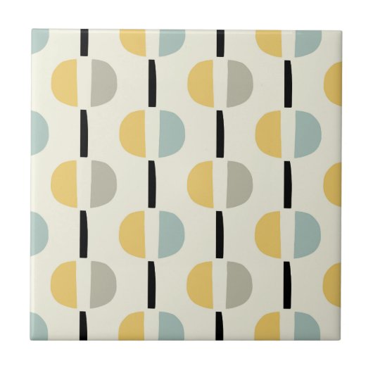 Retro Mitte Jahrhundert Modernes geometrisches Mus Fliese (Vorderseite)