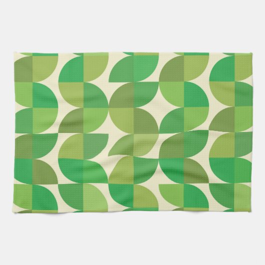 Retro Mitte Jahrhundert Modernes geometrisches Mus Geschirrtuch (Horizontal)