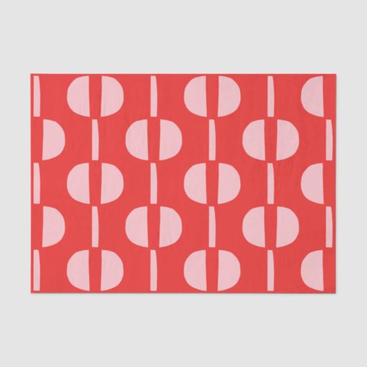 Retro Mitte Jahrhundert Modernes geometrisches Mus Seidenpapier (Vorderseite)