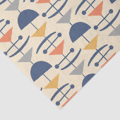 Retro Mitte Jahrhundert Modernes geometrisches Mus Seidenpapier (Ausschnitt)