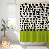 Retro Mitte Jahrhundert Modernes Grün Abstrakt Duschvorhang