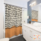 Retro Mitte Jahrhundert Modernes Grün Abstrakt Duschvorhang