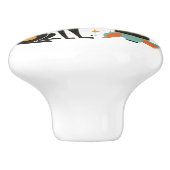 Retro Mitte Jahrhundert Modernes Katzen-Raumschiff Keramikknauf (Seitenansicht)