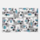 Retro Mitte Jahrhundert Modernes kosmisches Abstra Geschirrtuch (Horizontal)