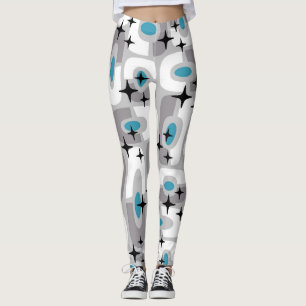 Retro Mitte Jahrhundert Modernes kosmisches Abstra Leggings